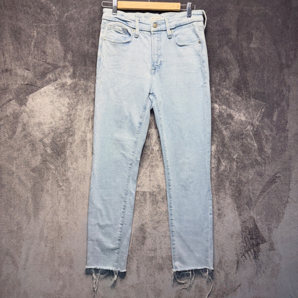 Good American Jeans Womens 6 Good Legs Skinny High Rise Raw Hem Stretch